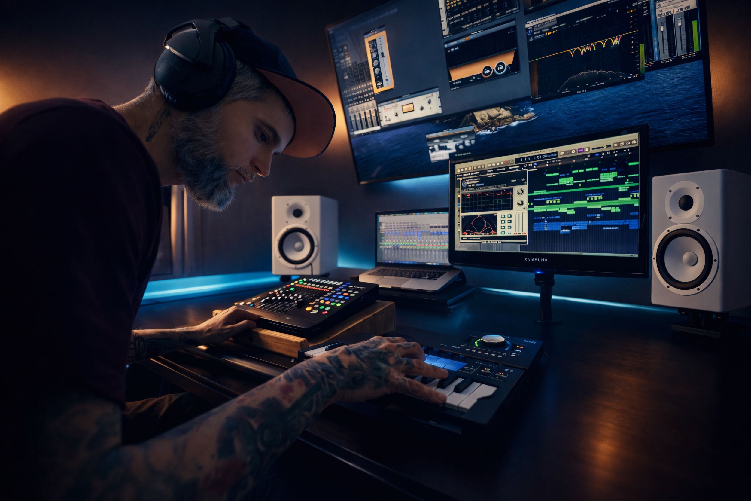 Entorno profesional de Piso15 Music para producción y curaduría de beats exclusivos